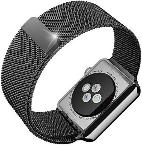 Curea iUni compatibila cu Apple Watch 1/2/3/4/5/6/7, 38mm, Milanese Loop, Otel Inoxidabil, Space Gre